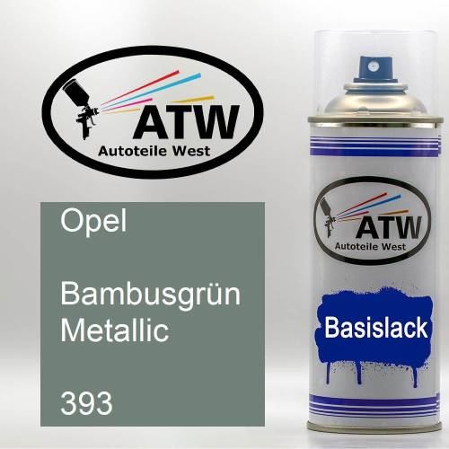 Opel, Bambusgrün Metallic, 393: 400ml Sprühdose, von ATW Autoteile West.